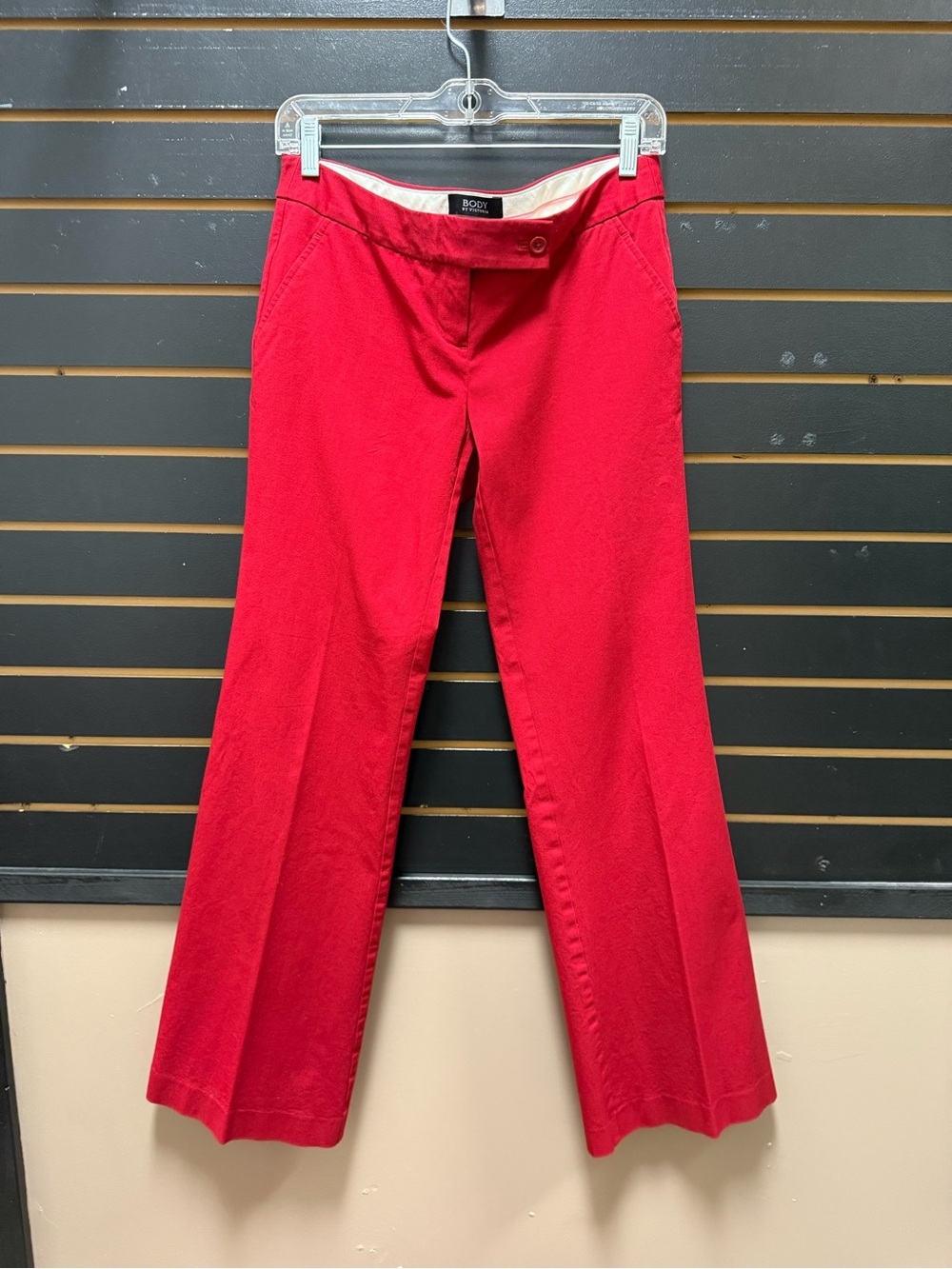 Body by Victoria The Kate Fit Red Trouser Pants Size 6